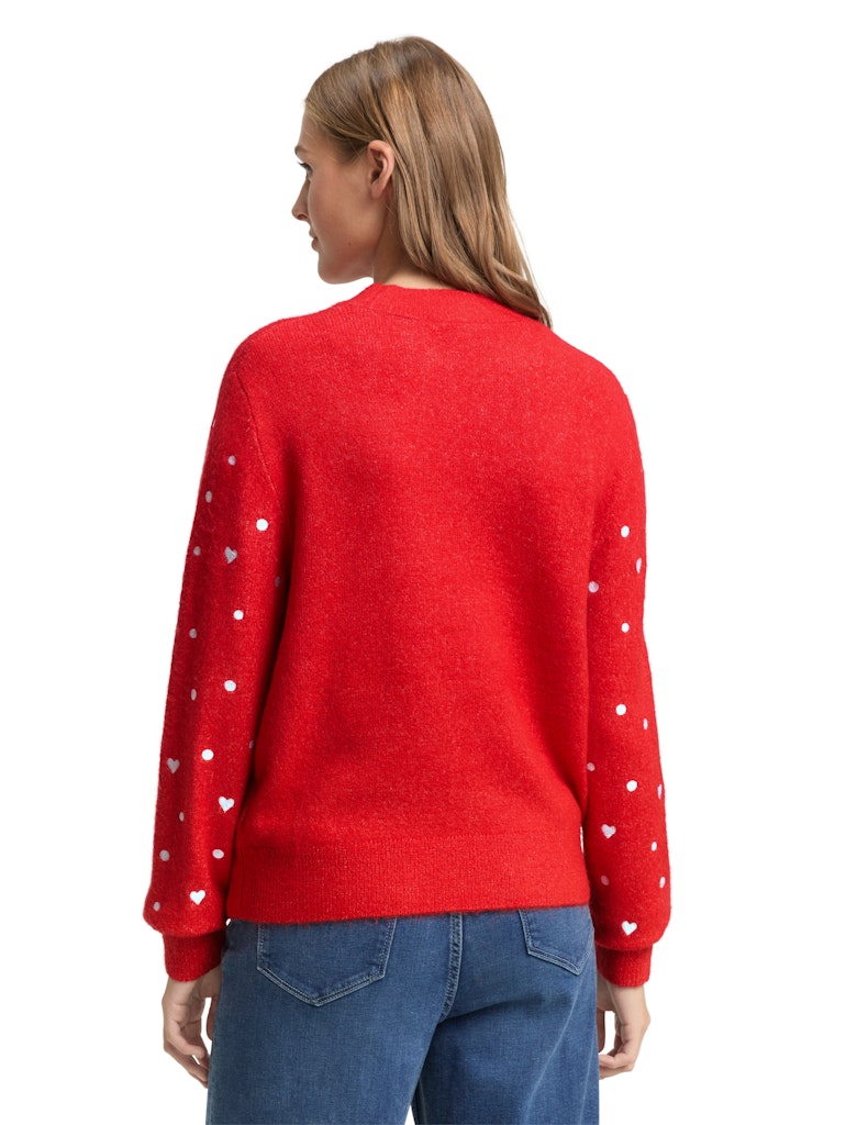 Tom Tailor denim Damen Pullover Red With Hearts