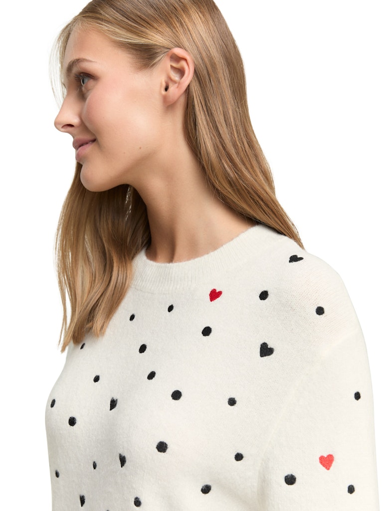 Tom Tailor denim Damen Pullover White Black Dot