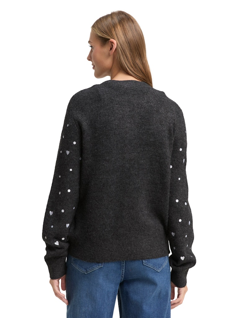 Tom Tailor denim Damen Strickjacken Grey White Dots