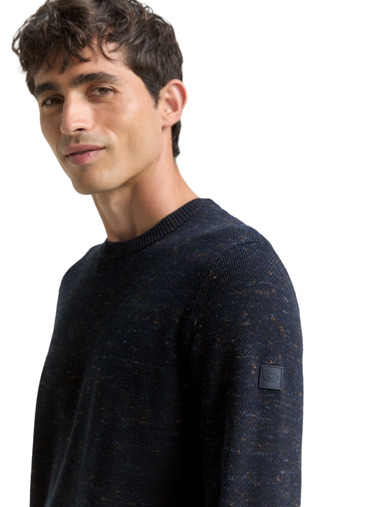 Tom Tailor Herren Pullover Navy Multicolor