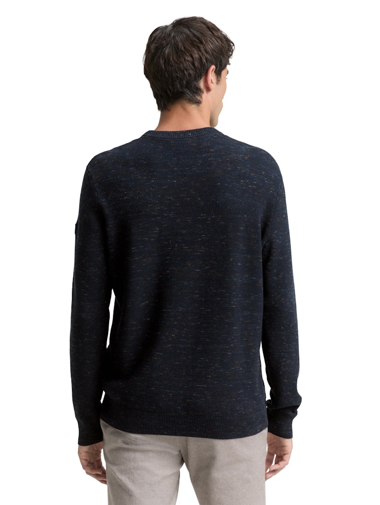 Tom Tailor Herren Pullover Navy Multicolor