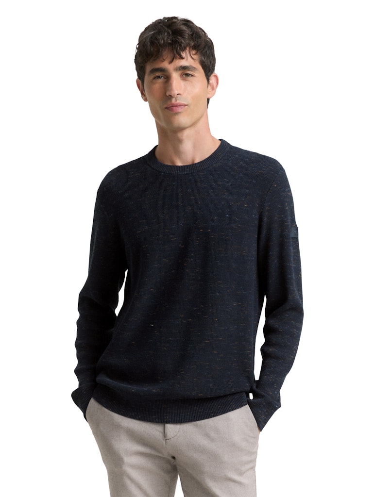 Tom Tailor Herren Pullover Navy Multicolor