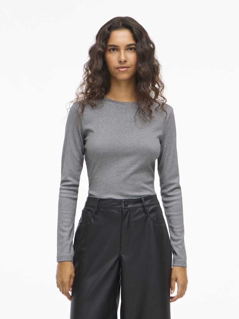 Vila Damen Tops Medium Grey Mel