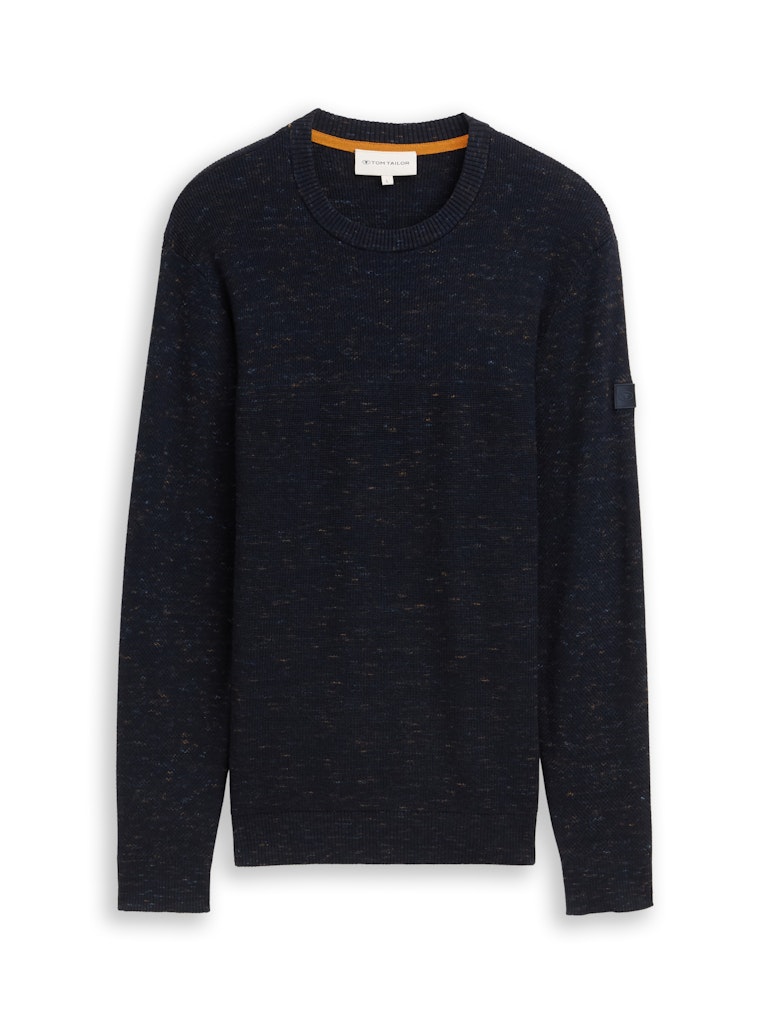 Tom Tailor Herren Pullover Navy Multicolor