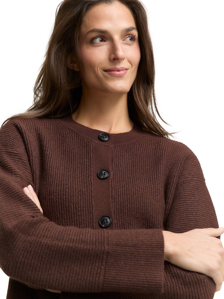 Tom Tailor Damen Strickjacken Dark Pecan Brow