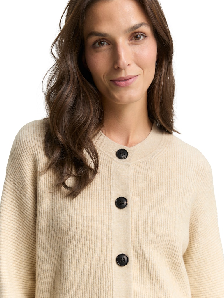 Tom Tailor Damen Strickjacken Sand Stone Beig