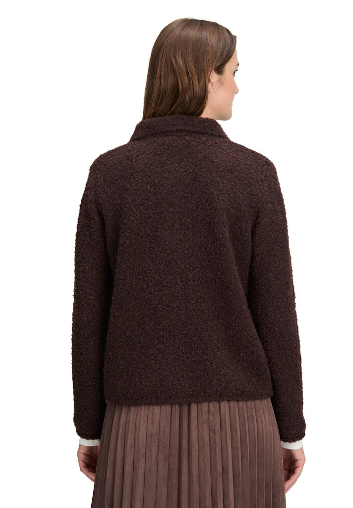 Cartoon Damen Strickjacken Chocolate Plum