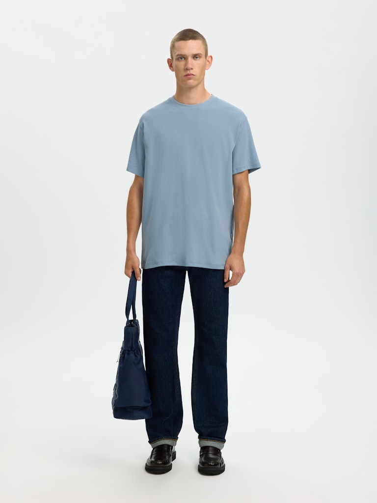 Selected homme Herren T-Shirts kurz Dusty Bl