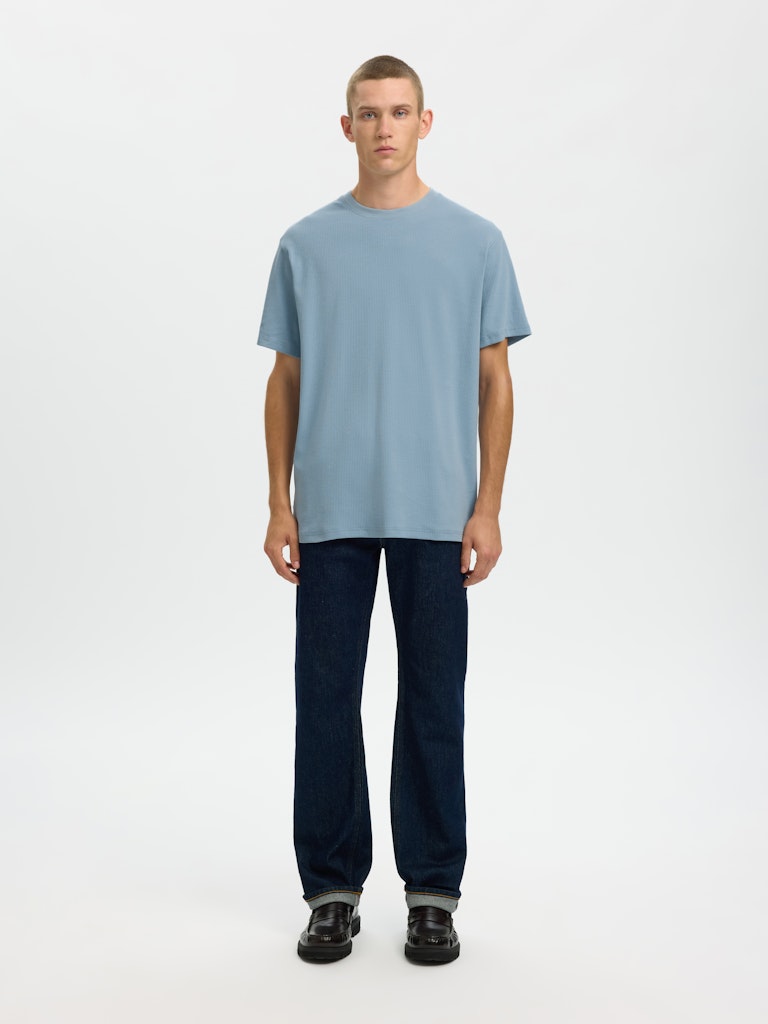 Selected homme Herren T-Shirts kurz Dusty Bl