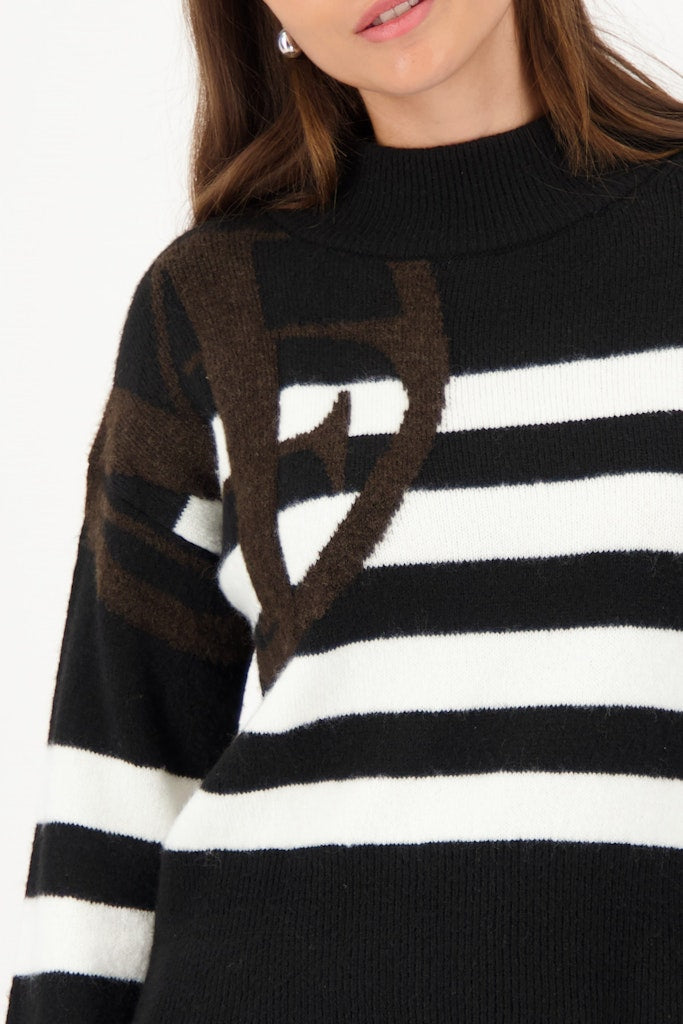 Monari Damen Pullover Schwarz Rin