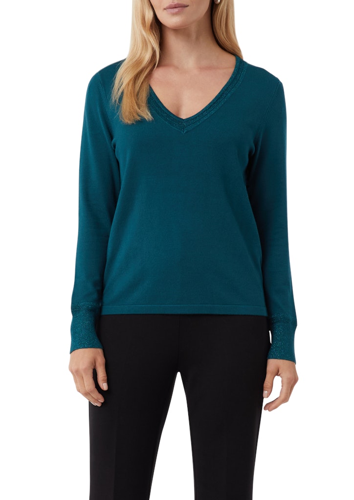 Comma Damen Pullover Blue Green