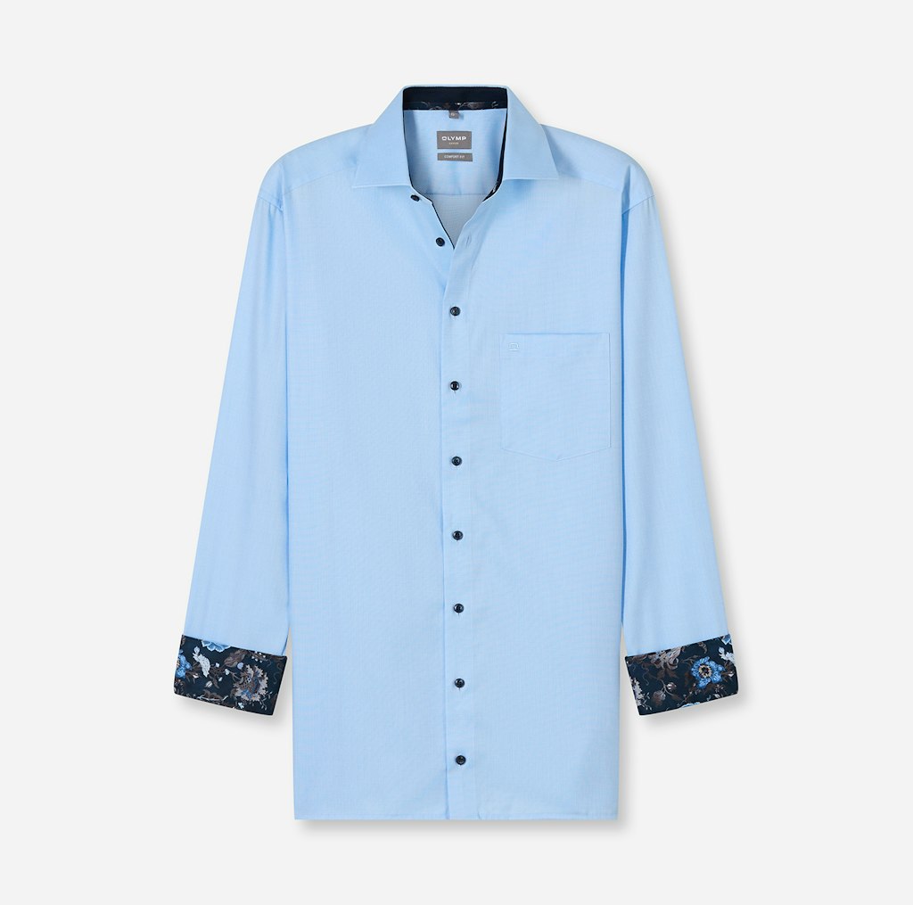 Olymp Herren Hemden lang Bleu