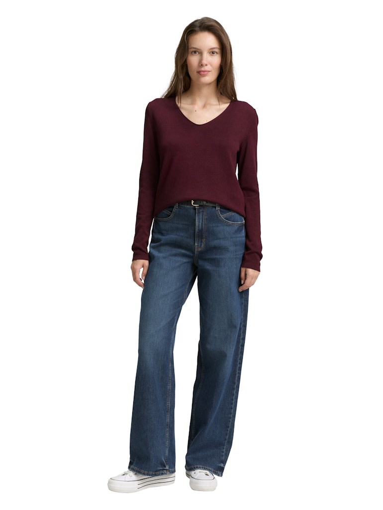Tom Tailor Damen Pullover Bordeaux Red