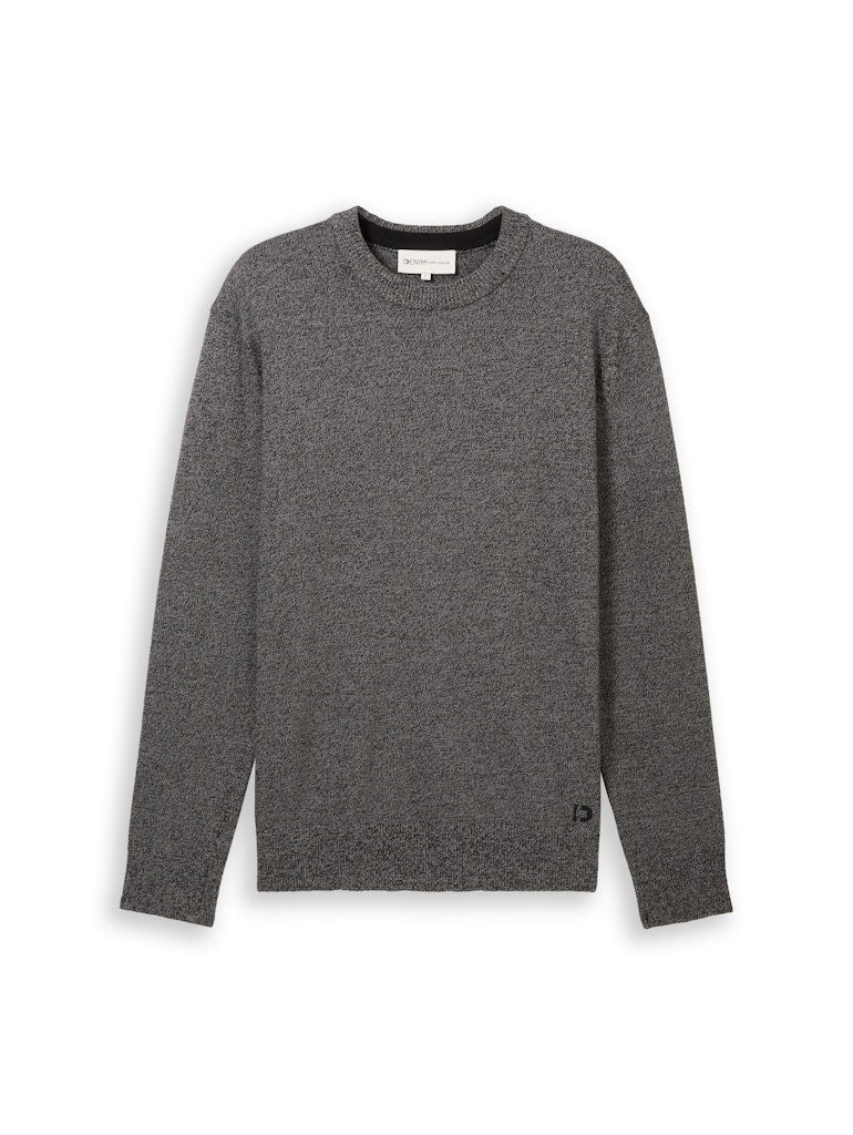 Tom Tailor denim Herren Pullover Grey Tonal Moul