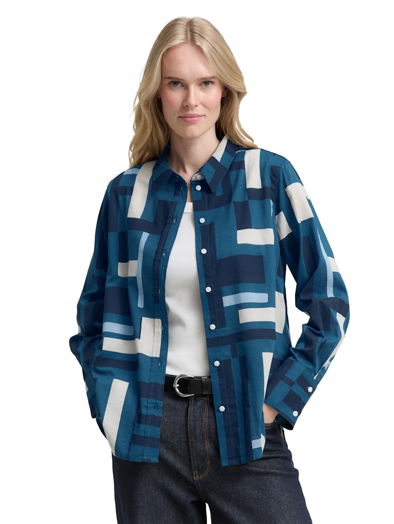 Tom Tailor Damen Blusen Teal Geometric