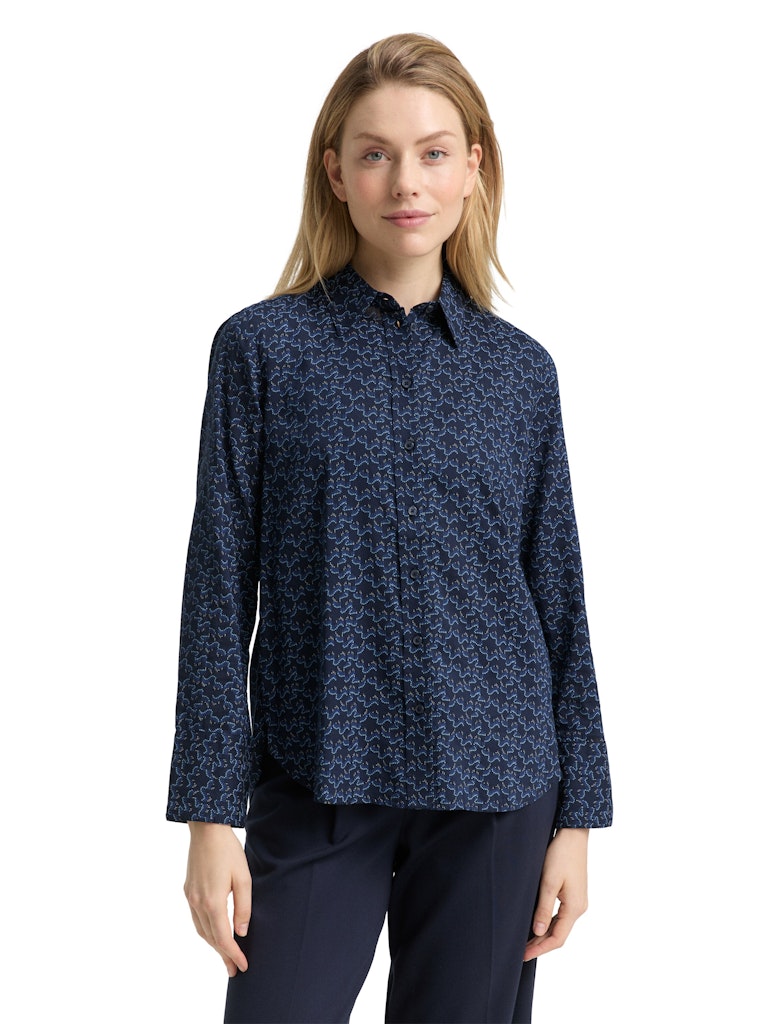 Tom Tailor Damen Blusen Small Blue Wave