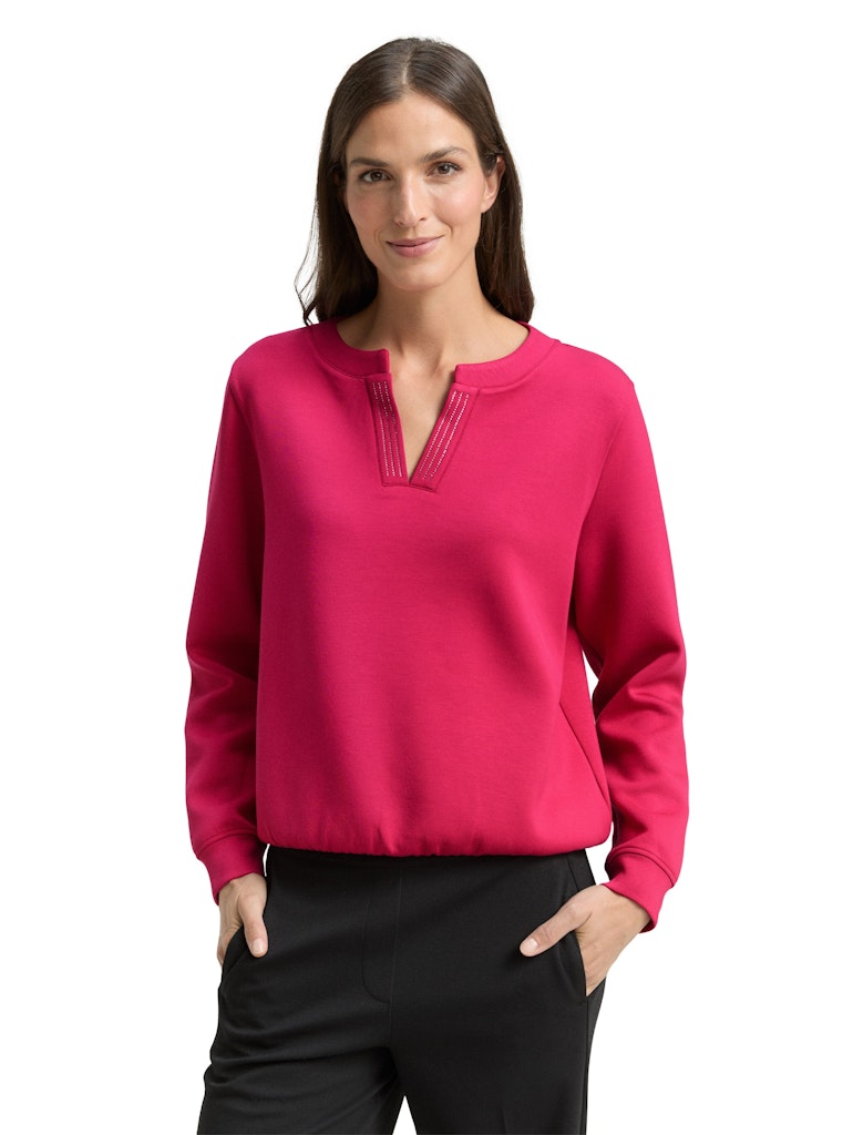 Tom Tailor Damen Sweatshirts Dark Pink
