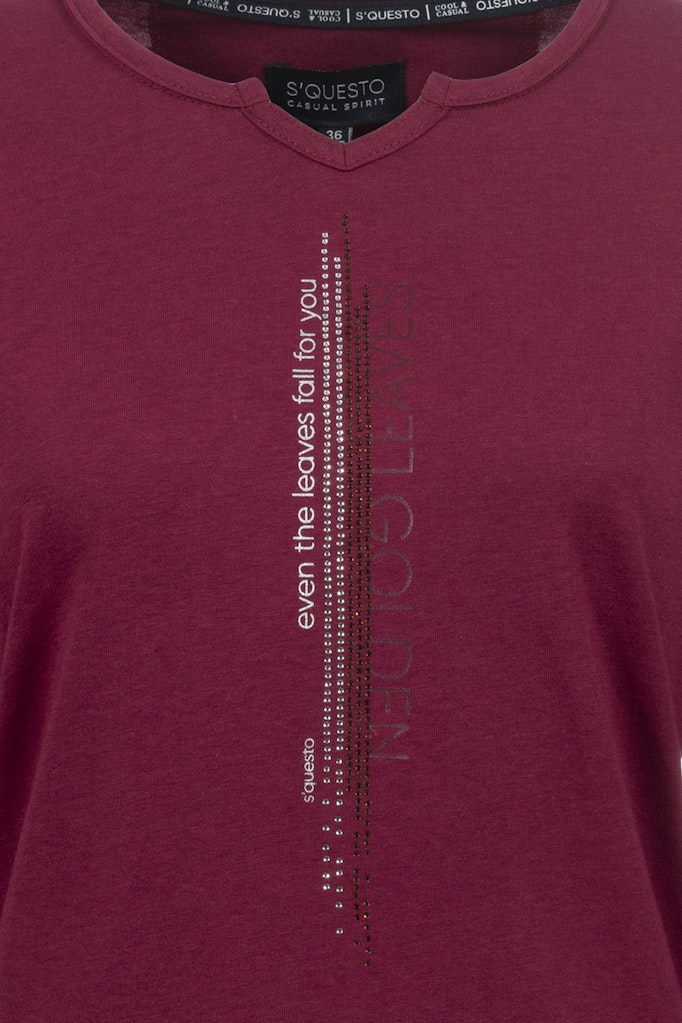 Soquesto Damen T-Shirts Dunkelbordeaux