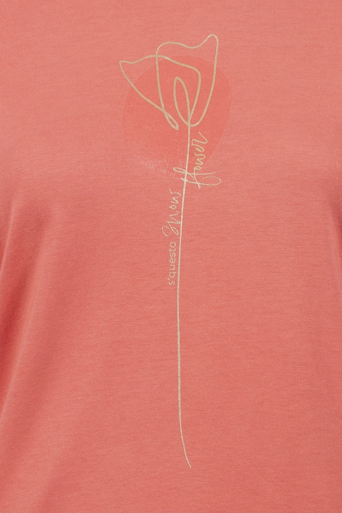 Soquesto Damen T-Shirts Rot Gemustert