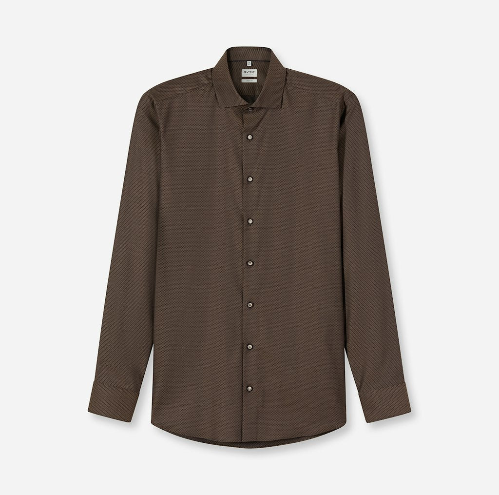 Olymp Herren Hemden lang  Braun
