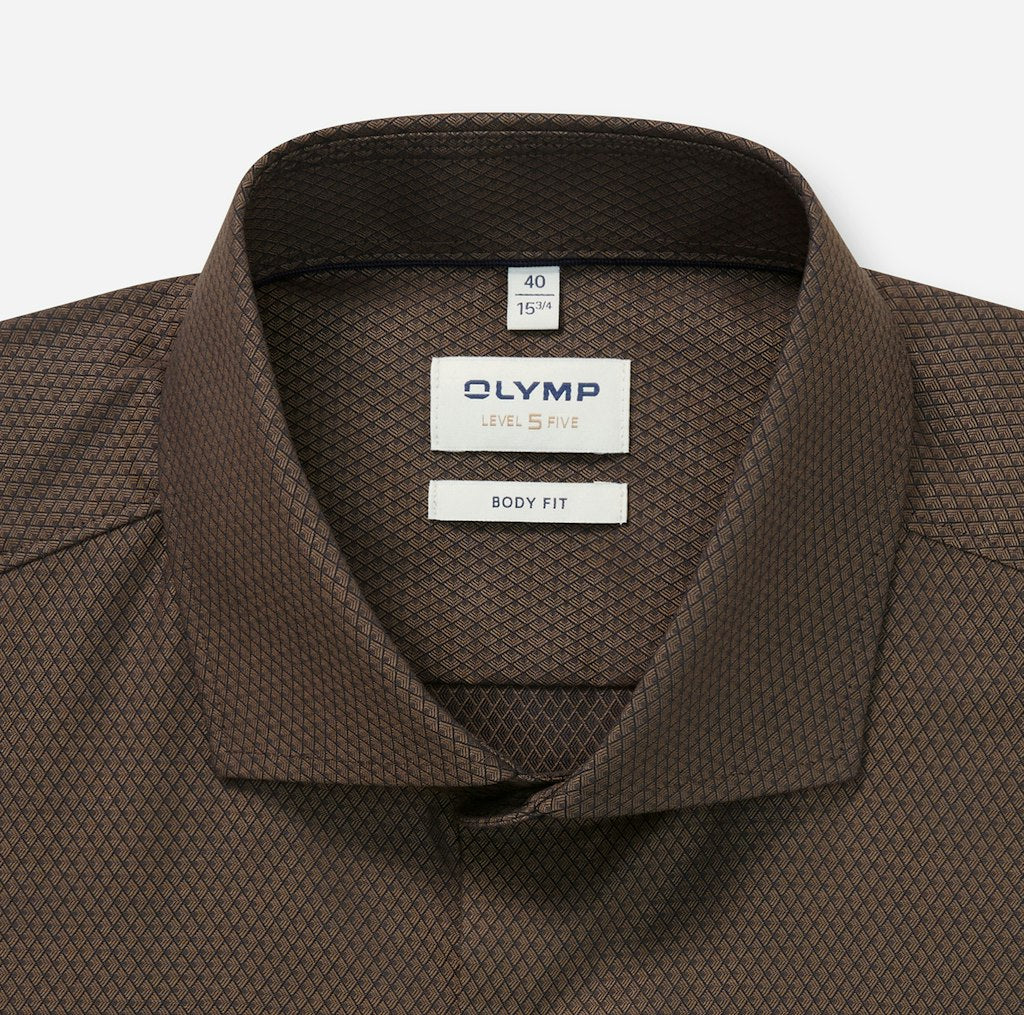 Olymp Herren Hemden lang  Braun