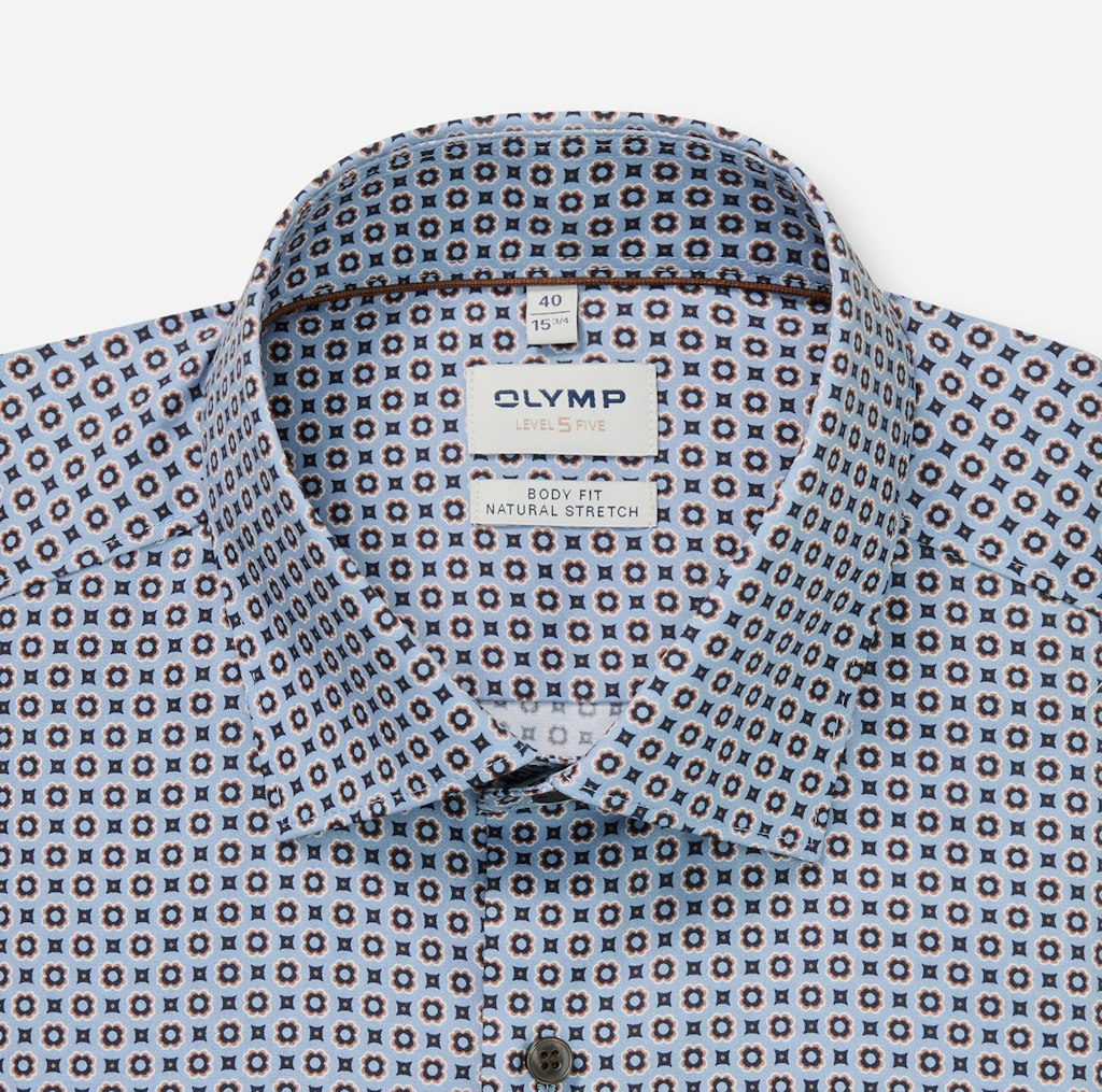 Olymp Herren Hemden lang  Rauchblau