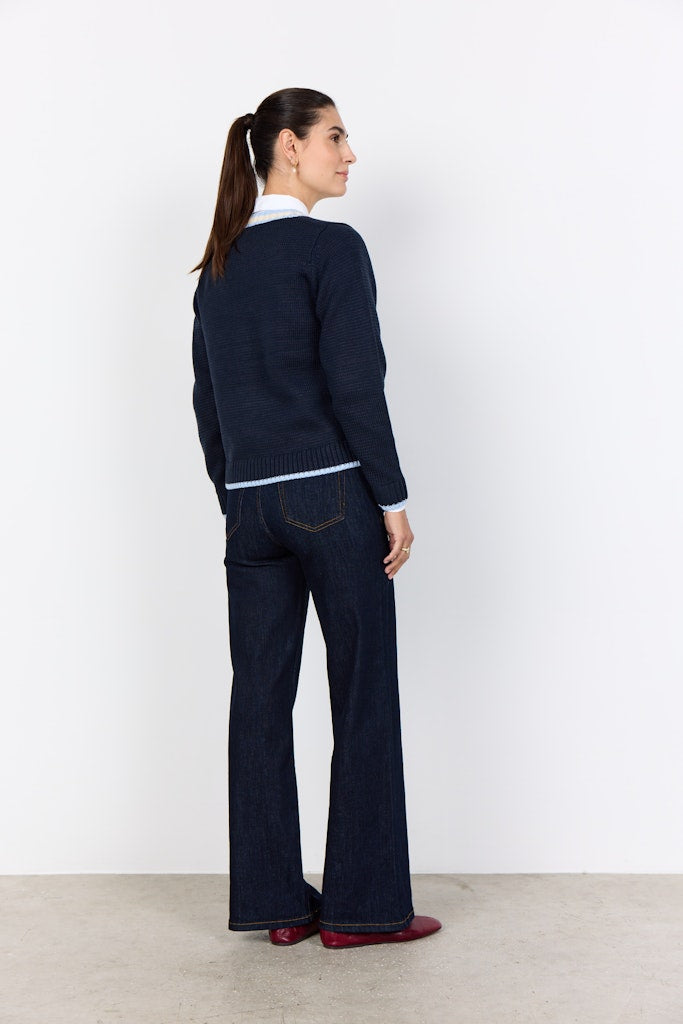 Soya Concept Damen Strickjacken Navy Combi