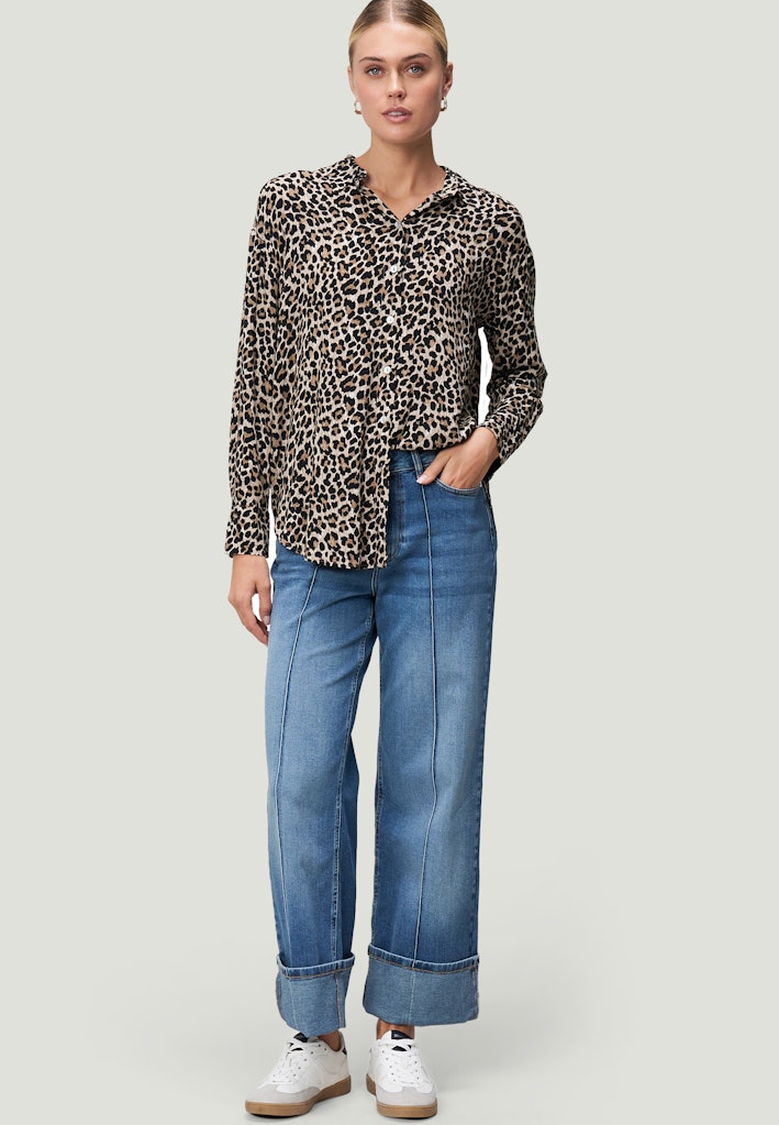 Zero Damen Blusen Beigeblack