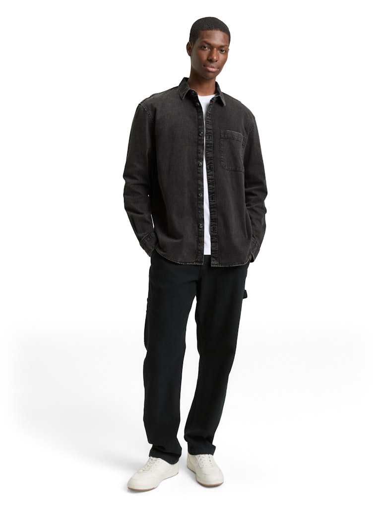 Tom Tailor denim Herren Hemden lang Black