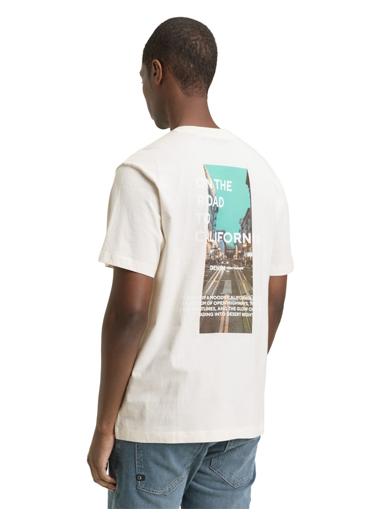 Tom Tailor denim Herren T-Shirts kurz Wool White