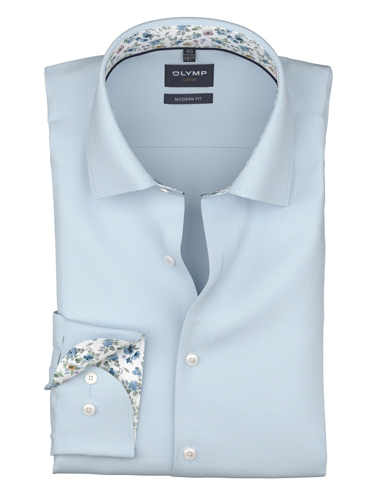 Olymp Herren Hemden lang  Bleu