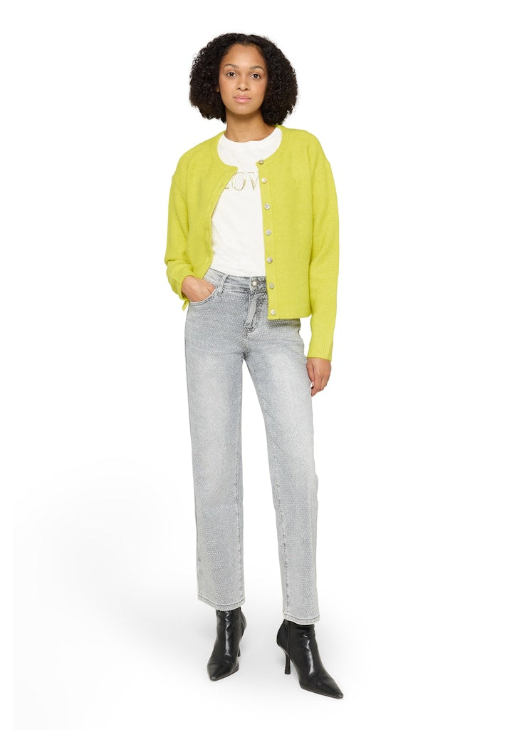 Cartoon Damen Strickjacken Neon Yellow
