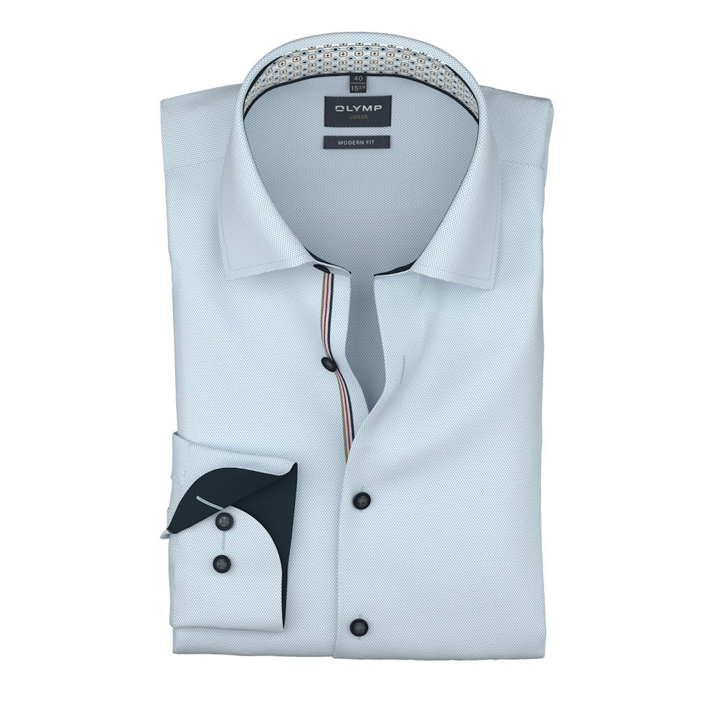 Olymp Herren Hemden lang  Bleu