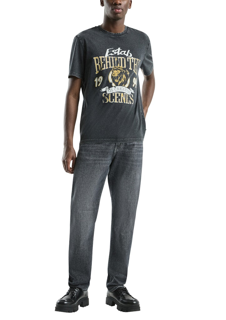 QS by S.Oliver Herren T-Shirts kurz Grey/Black