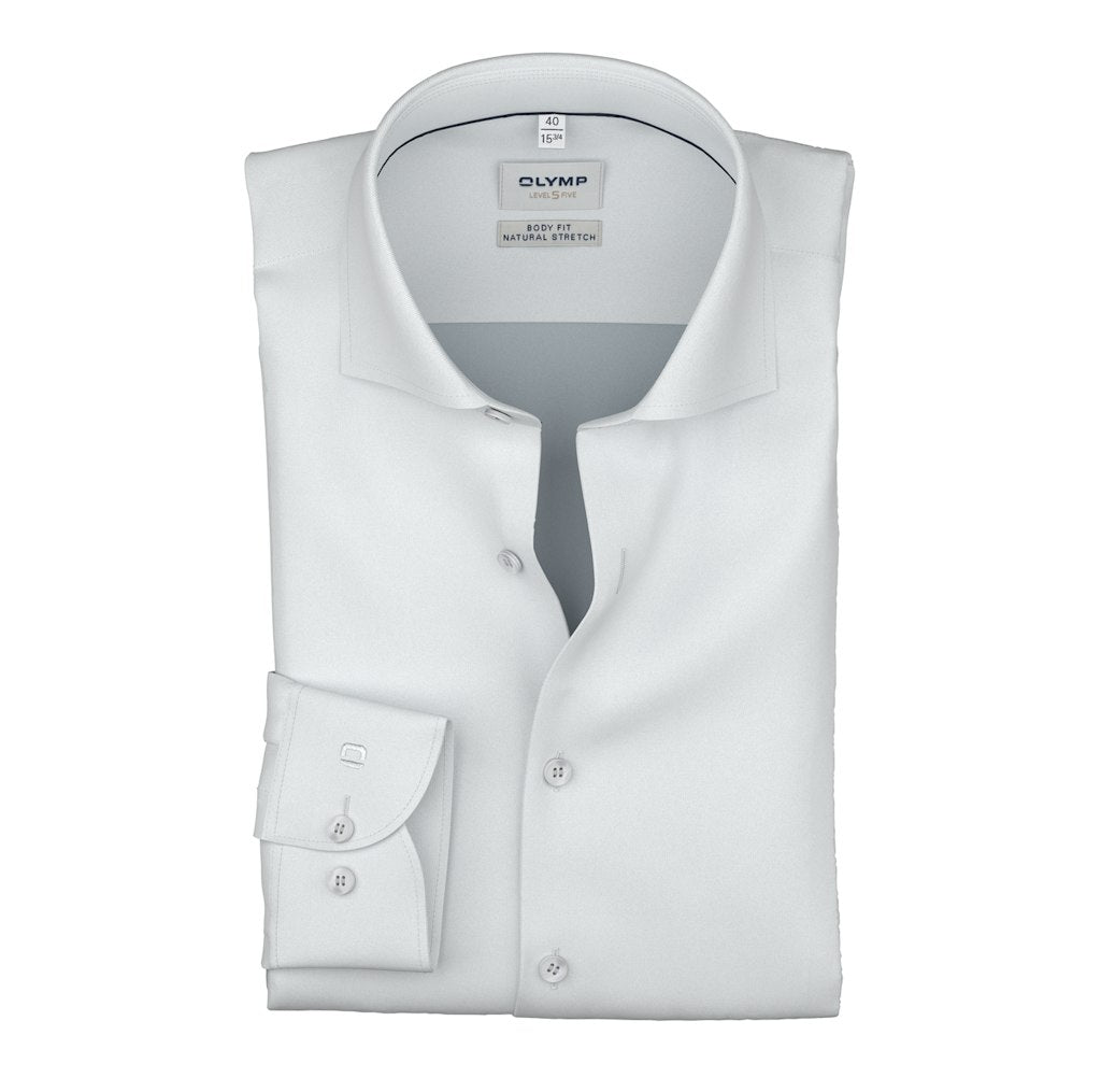 Olymp Herren Hemden lang  Silbergrau