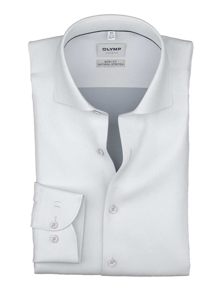 Olymp Herren Hemden lang  Silbergrau