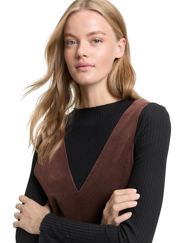 Tom Tailor denim Damen Kleider Soft Chocolate