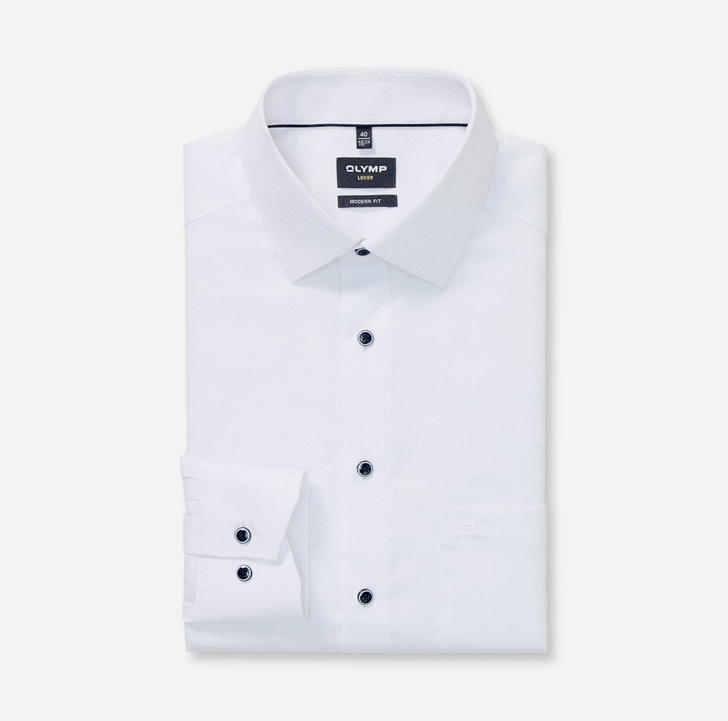Olymp Herren Hemden lang  Weiss