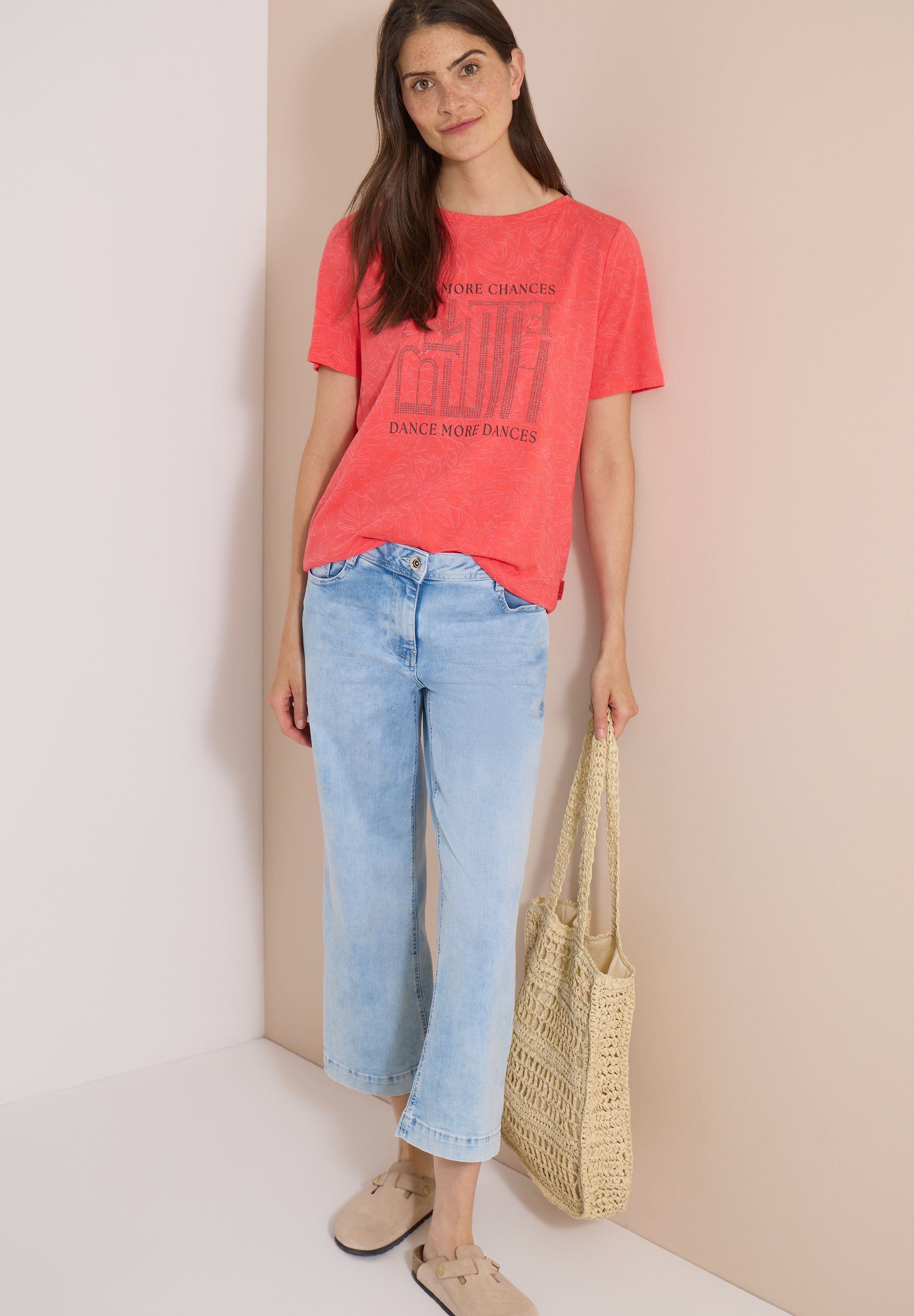 Cecil Damen T-Shirts Coral