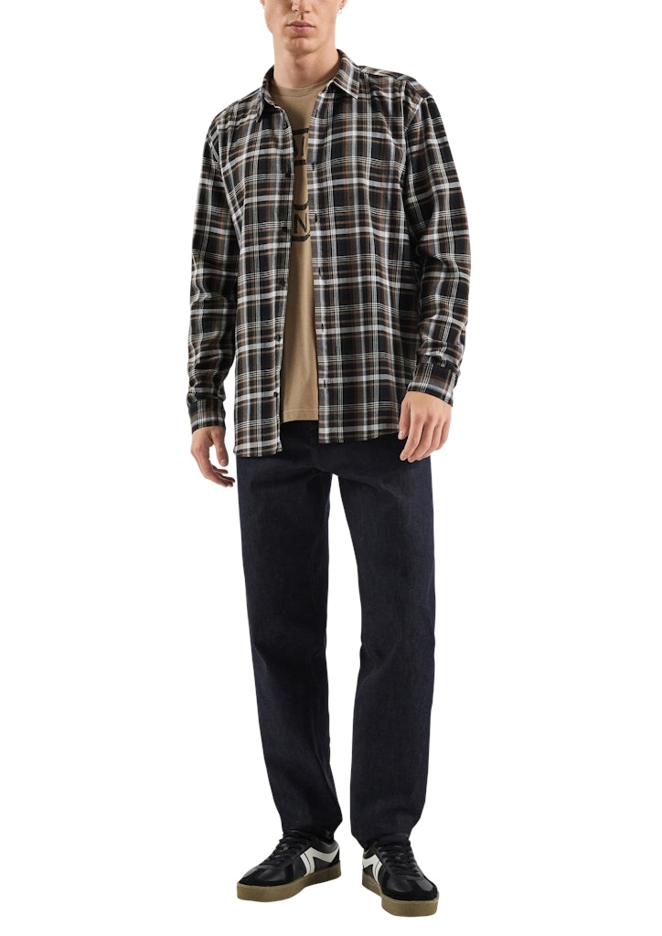 QS by S.Oliver Herren Hemden lang Grey/Black