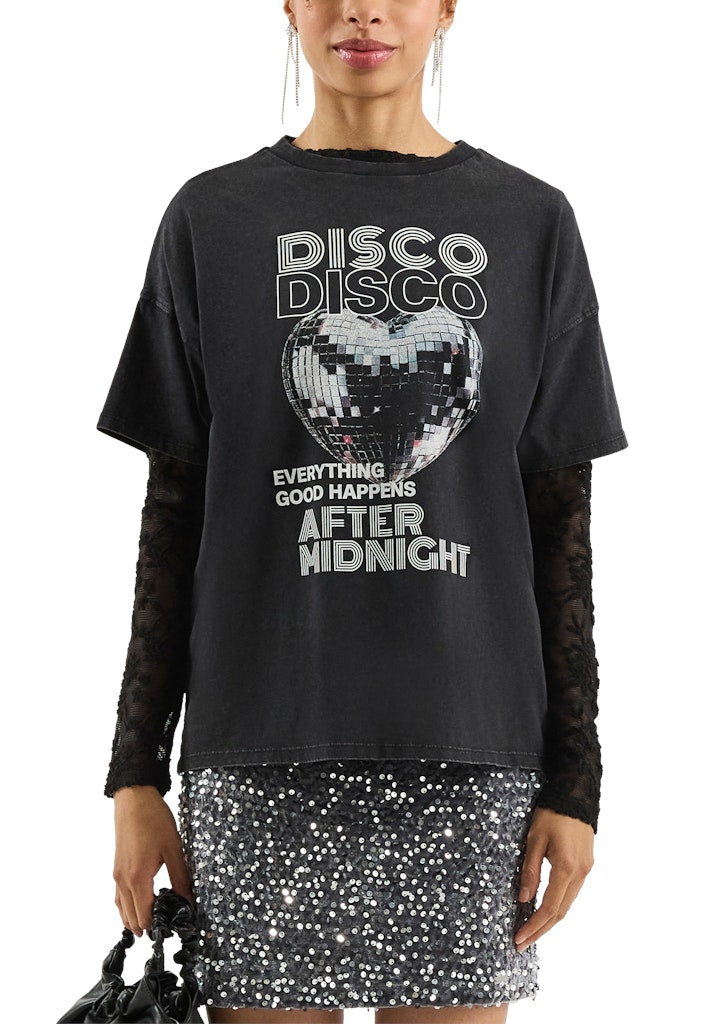 QS by S.Oliver Damen T-Shirts Grey/Black