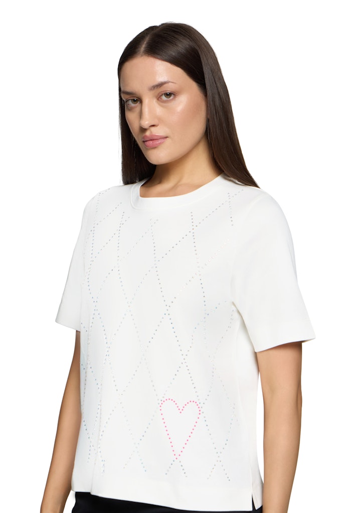 Cartoon Damen T-Shirts Patch Cream/Pin