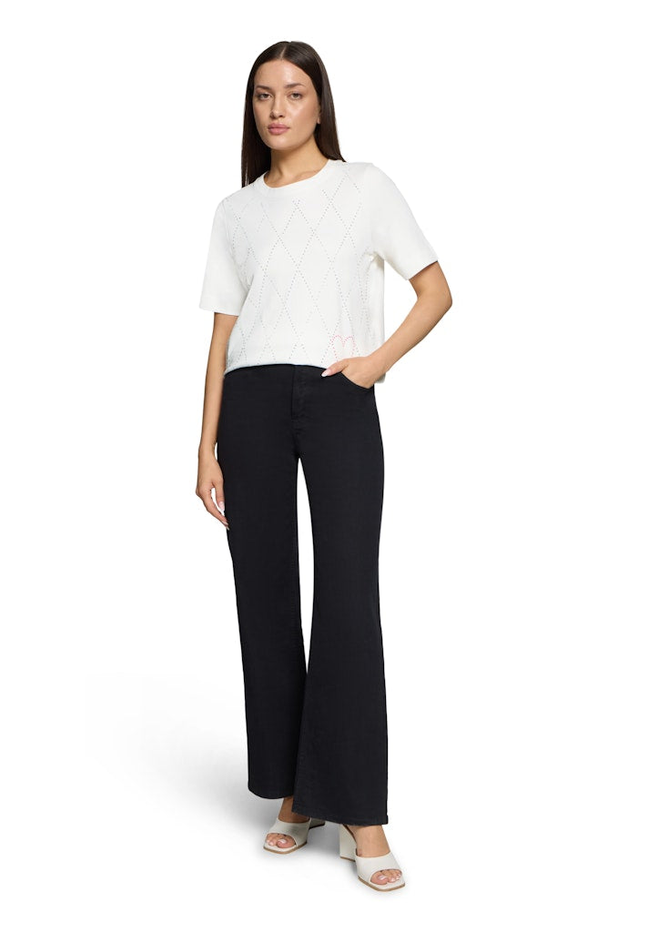 Cartoon Damen T-Shirts Patch Cream/Pin