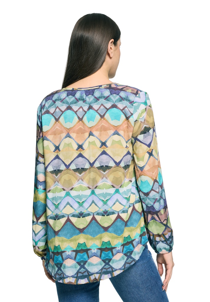 Cartoon Damen Blusen Green/Blue