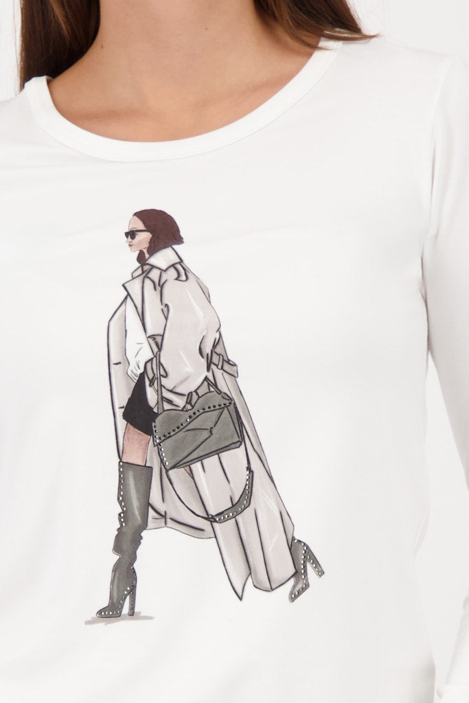 Monari Damen T-Shirts  Off-White