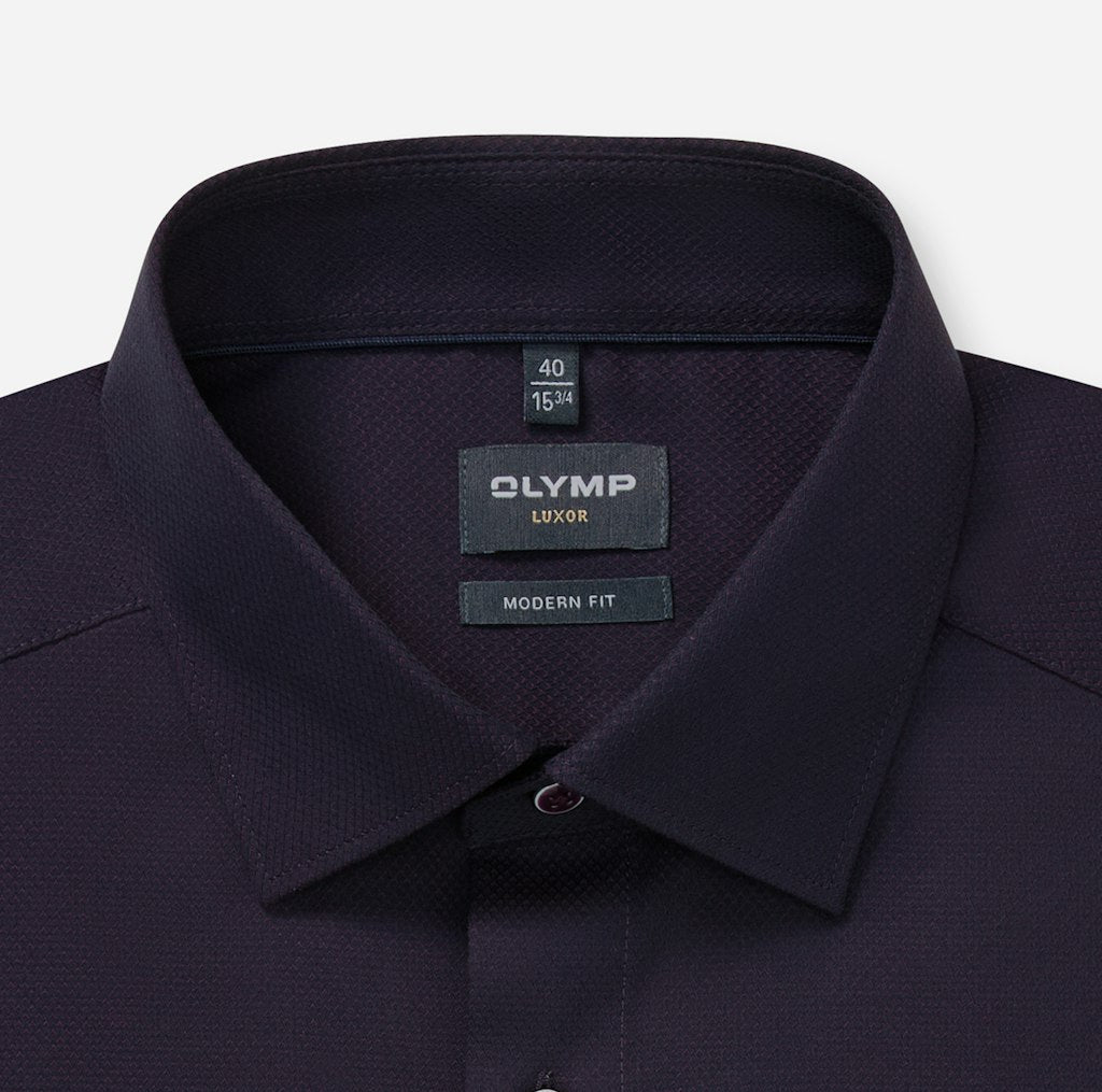 Olymp Herren Hemden lang  Aubergine