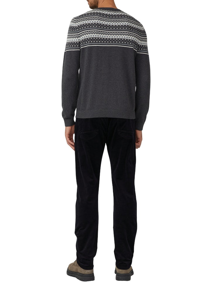 S. Oliver red Herren Pullover Grey/Black