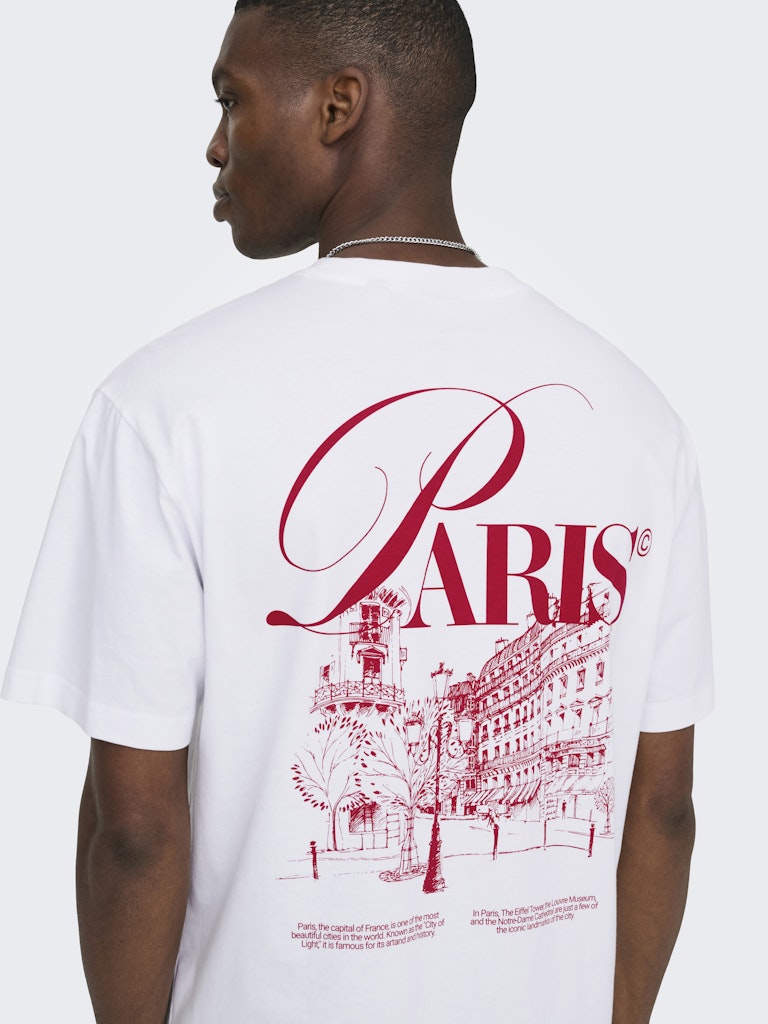 Only & Sons Herren T-Shirts kurz Bright White/Pa