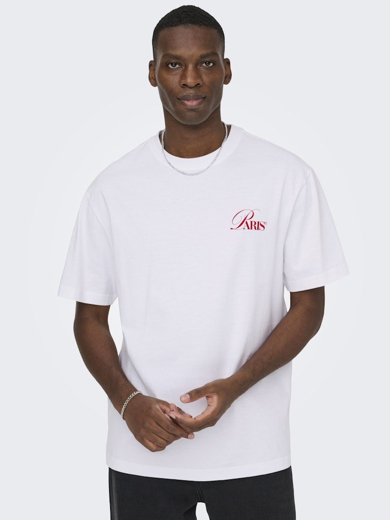 Only & Sons Herren T-Shirts kurz Bright White/Pa