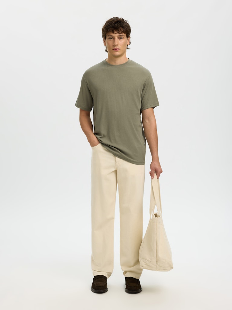 Selected homme Herren T-Shirts kurz  Vetiver